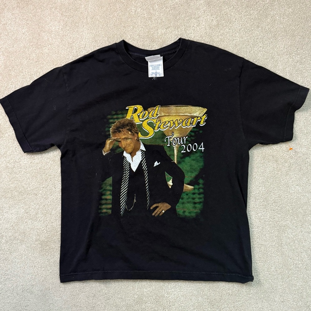 Black Rod Stewart Tour 2004 Men's T-Shirt - Picture 1 of 6
